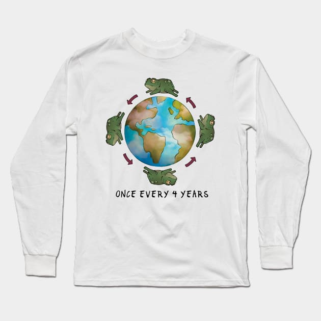 "Once Every 4 Years"- Leap Year Tee Long Sleeve T-Shirt by Underdog Artstudio